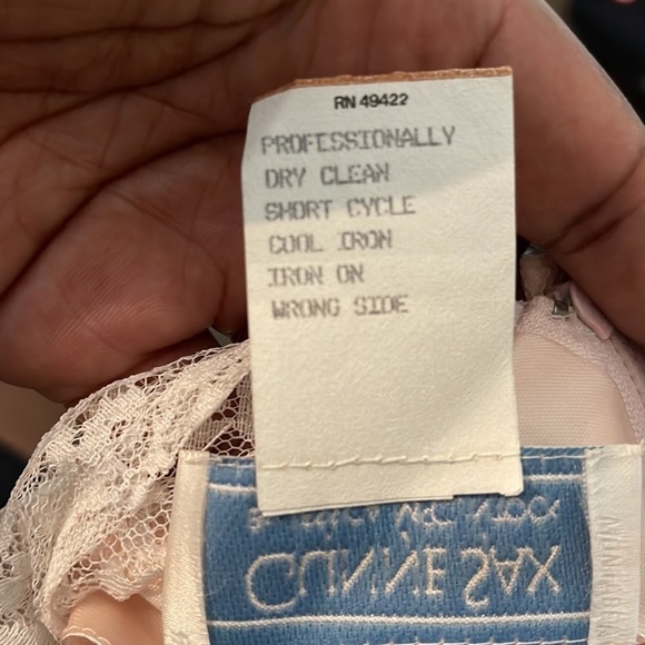 Vintage Gunne Sax Jessica McClintock Fit & Flare Ivory Pink Dress size 5/6 - Picture 13 of 16